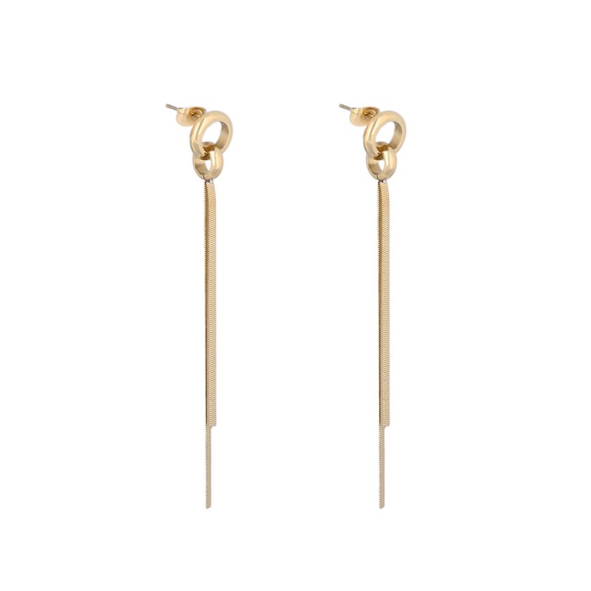 Boucle d'oreille longue entrelacée GB