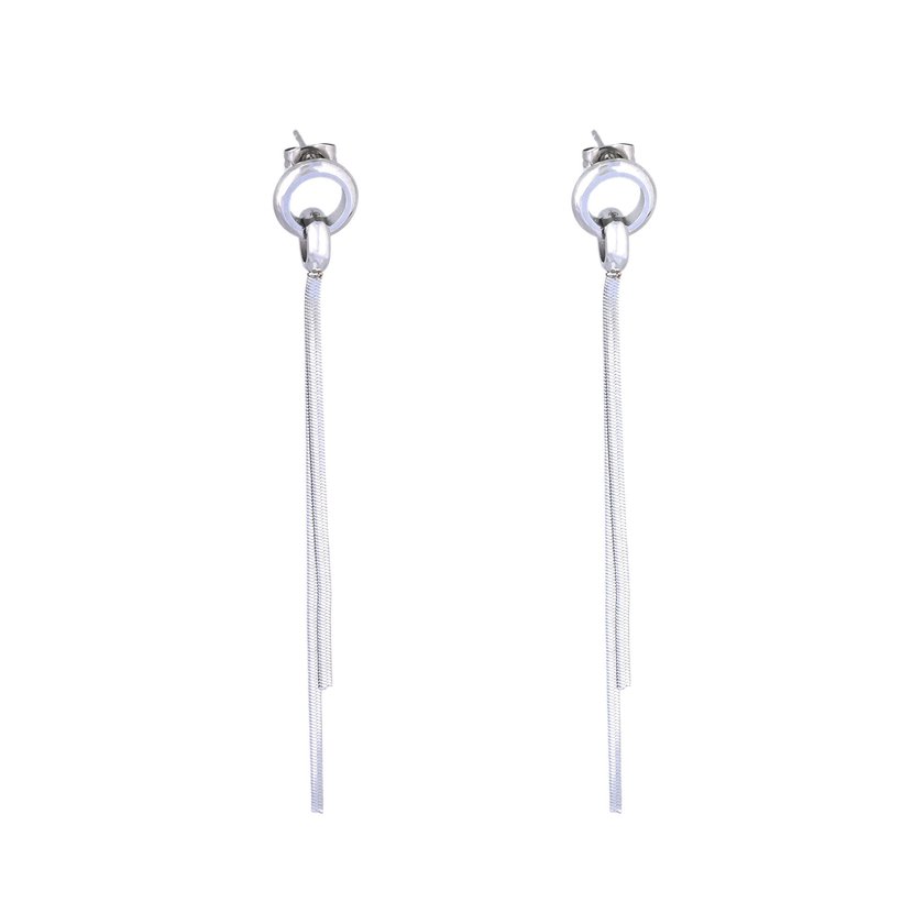 Boucle d'oreille longue entrelacée GB