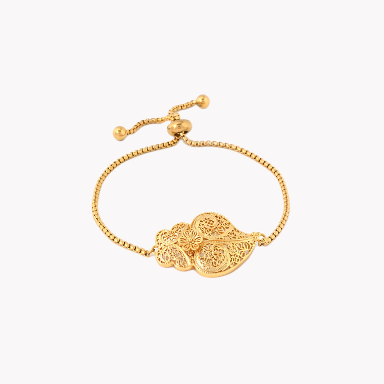 Bracciale regolabile con cuore a forma di fiore GB