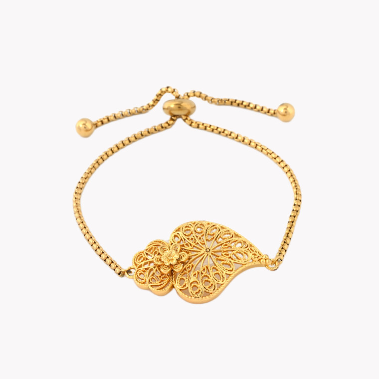 Adjustable heart of viana bracelet in sunflower GB