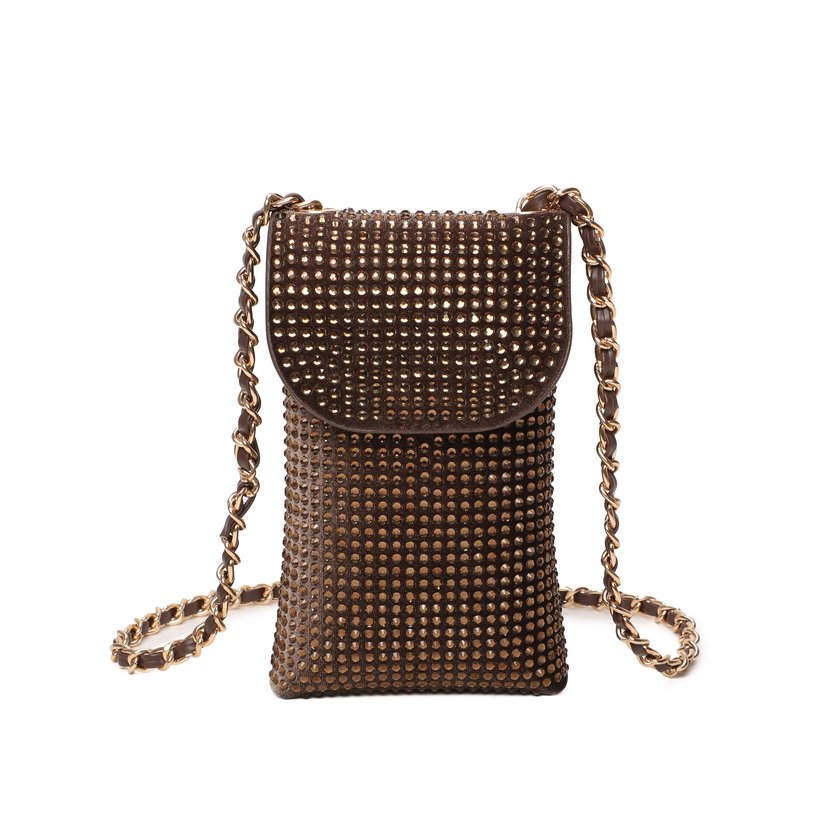 Glitter cell phone holder and GB interlaced strap