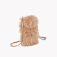 Fur cell phone holder with GB intertwined chain