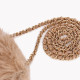 Fur cell phone holder with GB intertwined chain