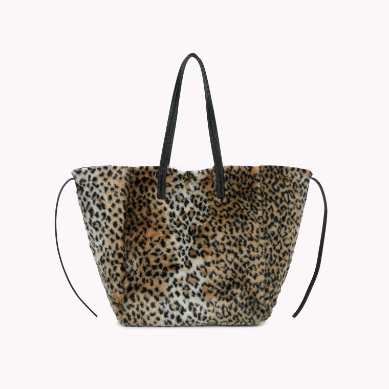 Mala estilo Neverfull em pêlo animal print GB