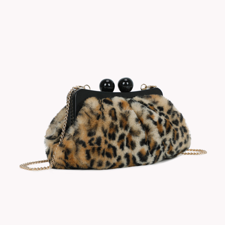 GB animal print fur party bag