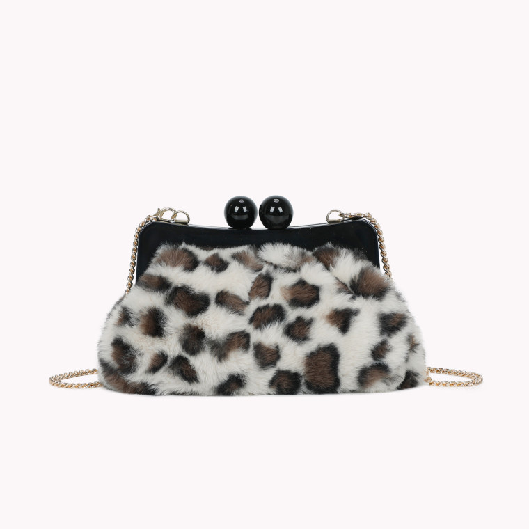 GB animal print fur party bag