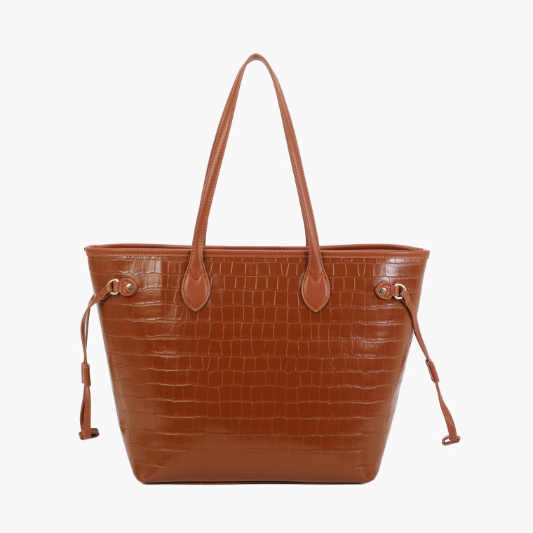 Mala estilo Neverfull com textura croco GB