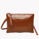 Borsa a tracolla stile pochette GB con texture coccodrillo