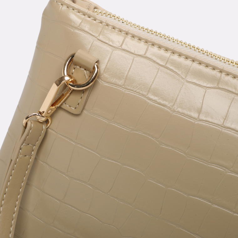 Bolsa tiracolo estilo clutch com textura croco GB