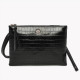 Bolsa tiracolo estilo clutch com textura croco GB