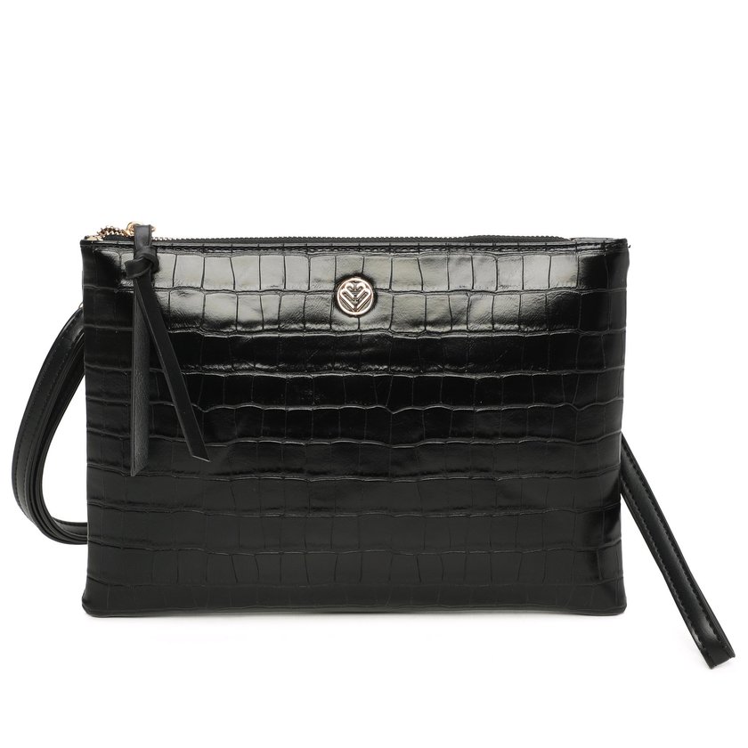 Sac porté épaule style pochette texturé croco GB