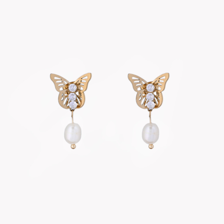 Butterfly earrings with pearl GB