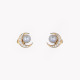 Pendientes luna brillante con perla GB