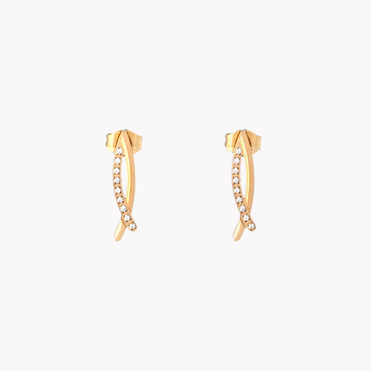 Boucles d&#039;oreilles délicates en diamant GB