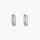 Boucles d&#039;oreilles lune GB Bijoux en acier inoxydable avec diamants et perles.