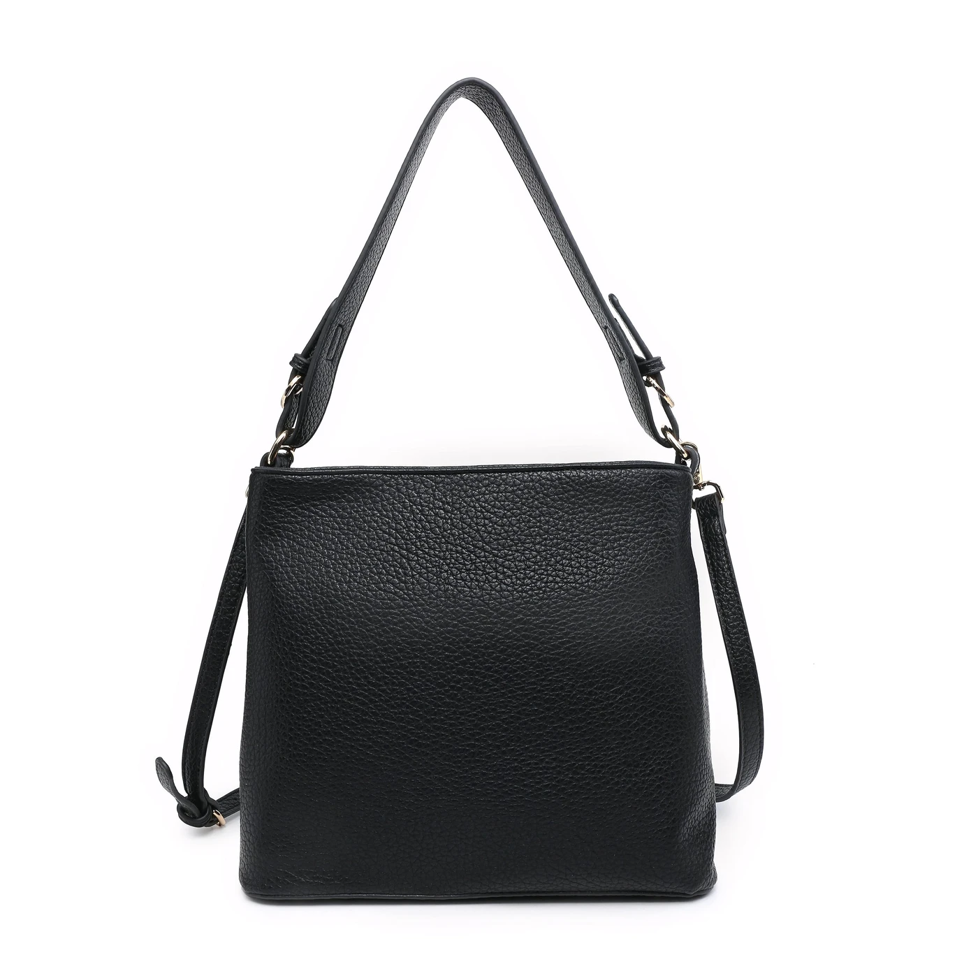 Synthetic shoulder bag with GB strap details