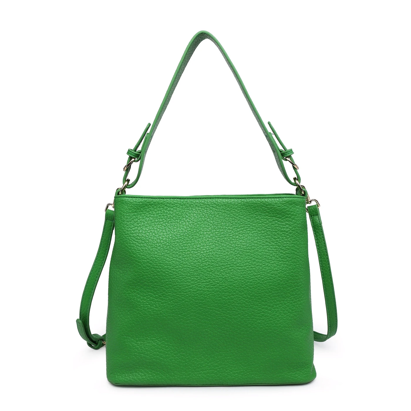 Synthetic shoulder bag with GB strap details