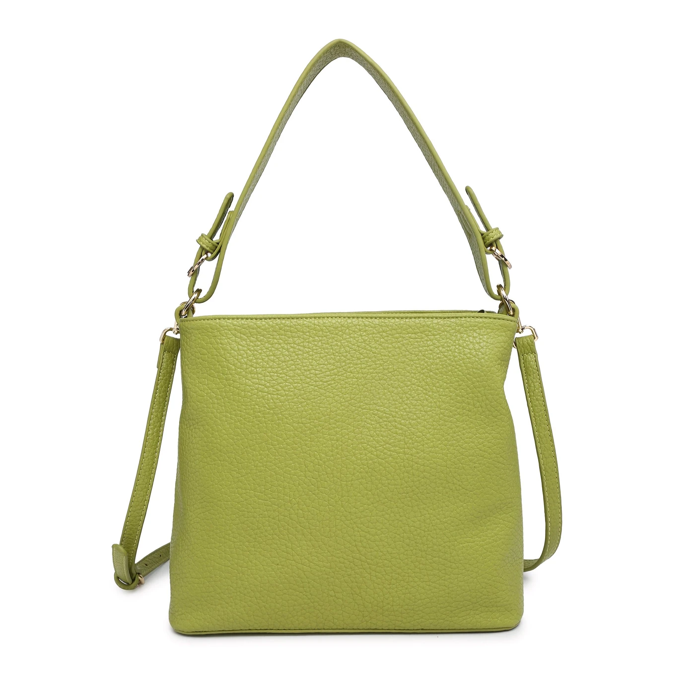 Synthetic shoulder bag with GB strap details