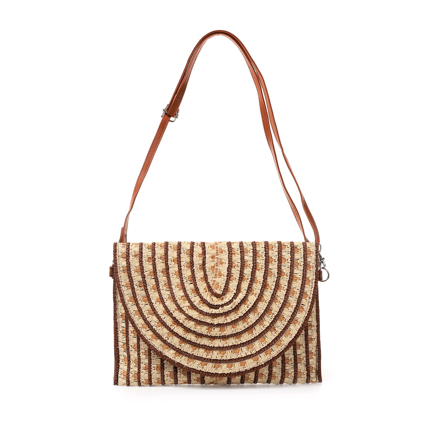 GB spiral print straw bag