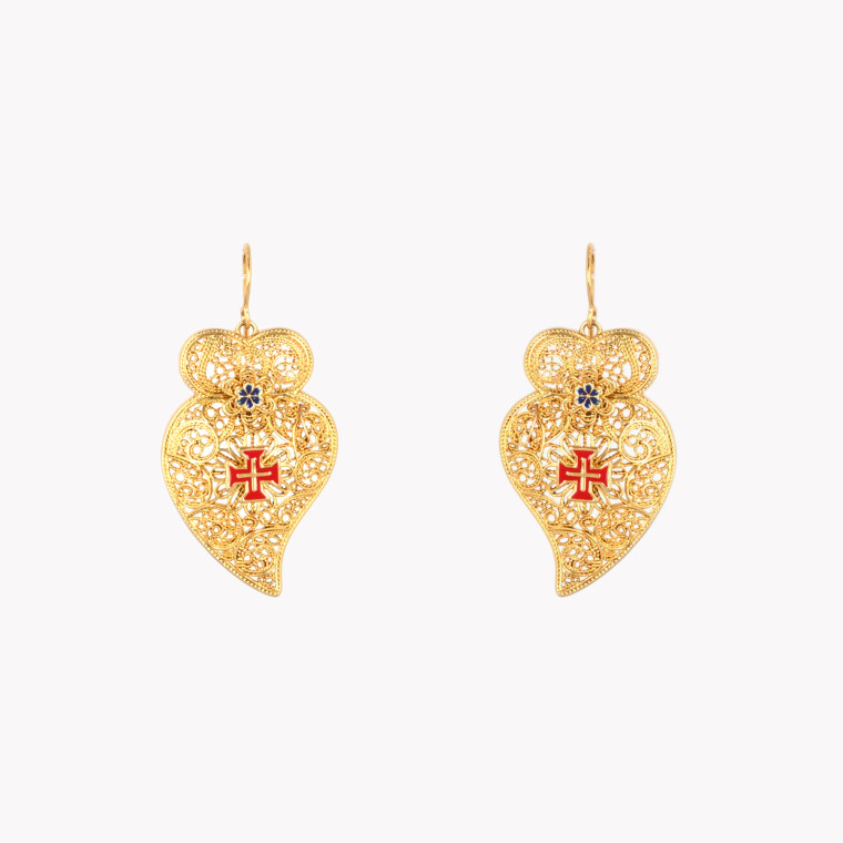 Traditional Viana Cruz heart earrings GB