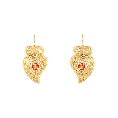 Traditional Viana Cruz heart earrings GB