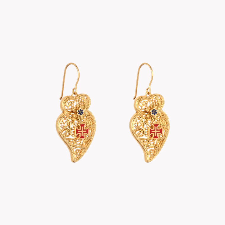 Traditional Viana Cruz heart earrings GB