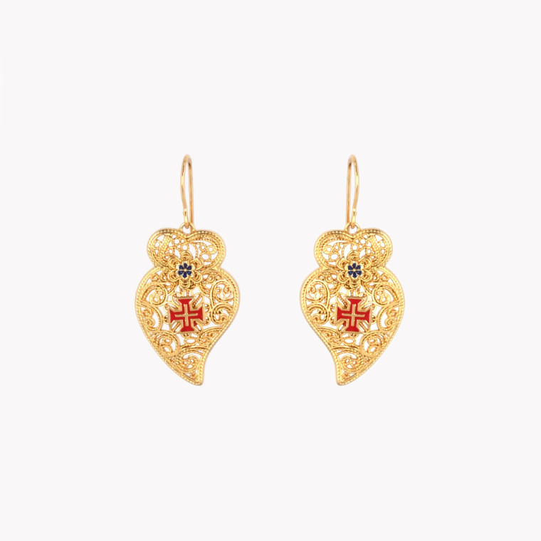 Traditional Viana Cruz heart earrings GB