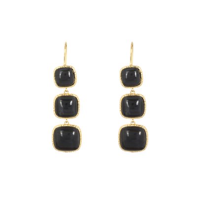 Earrings with 3 stones GB