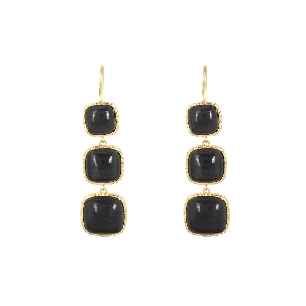 Boucles d\'oreilles avec 3 pierres GB