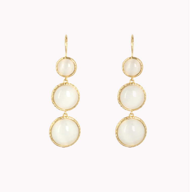 Round stone earrings GB