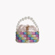 Bolso de fiesta brillante y asa con perlas GB