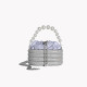 Bolso de fiesta brillante y asa con perlas GB