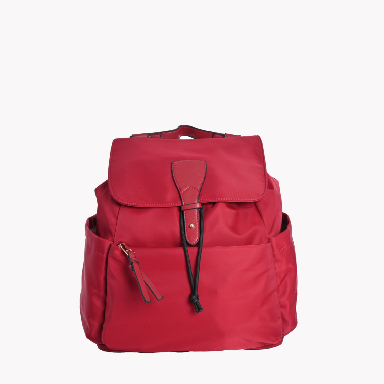 Nylon backpack with several external pockets GB