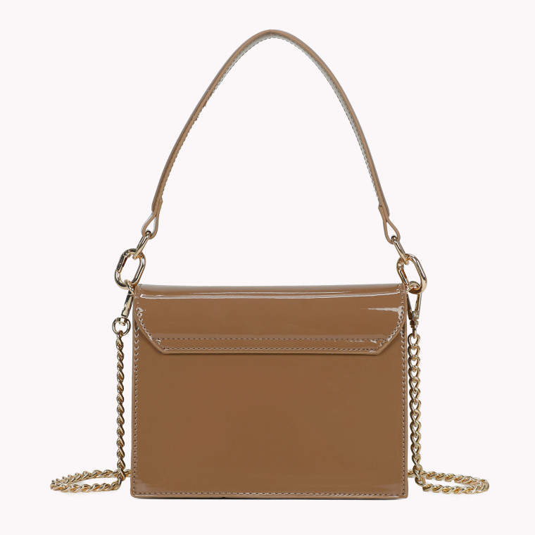 Crossbody bag with handle and GB zipper details