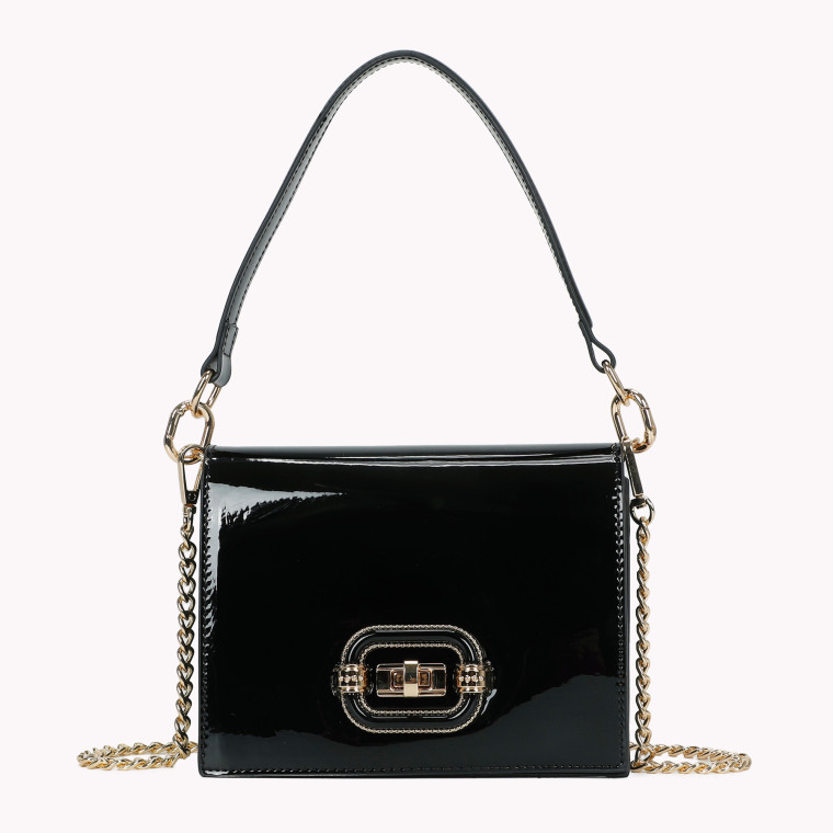 Crossbody bag with handle and GB zipper details