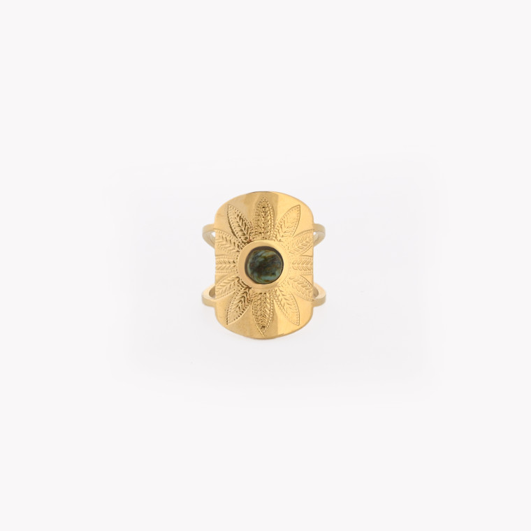 Anello regolabile acciaio struttura fiorito GB