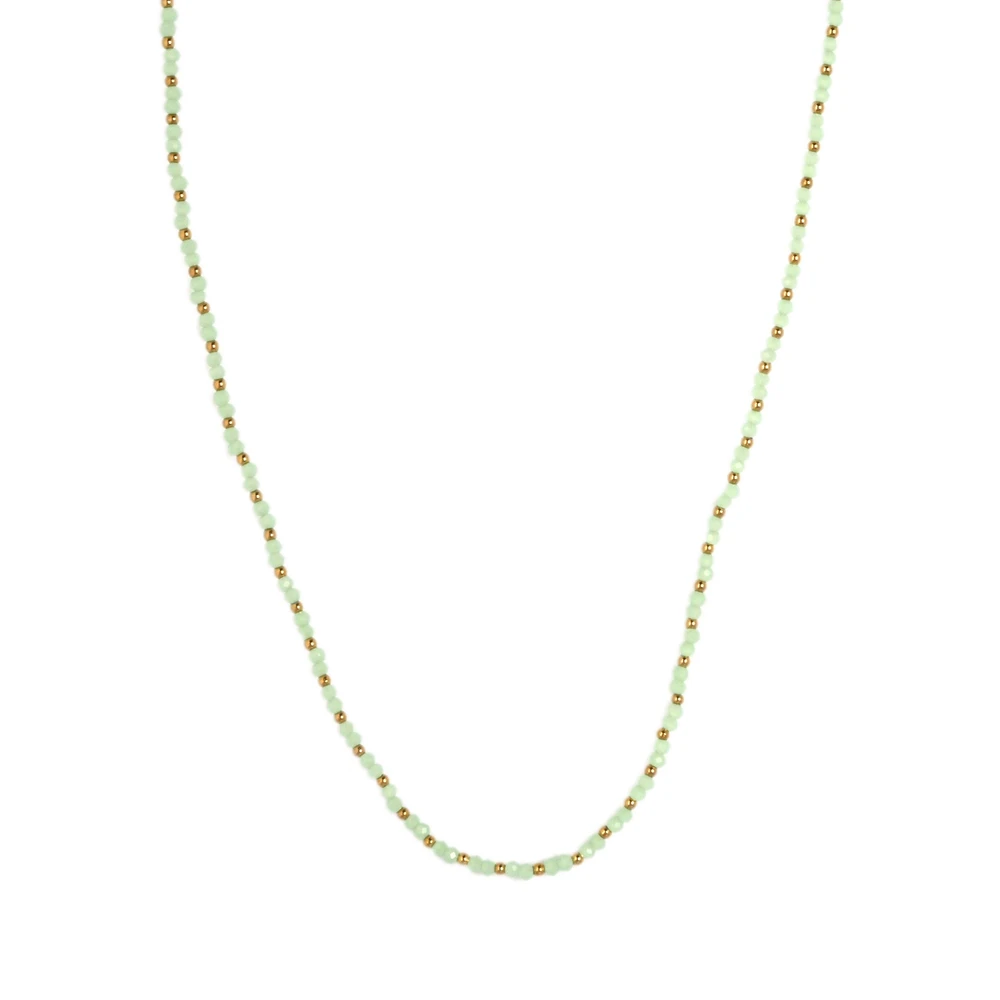 Steel necklace with colorful stones GB