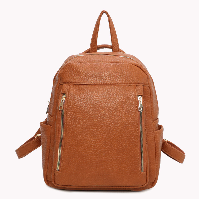 Synthetic backpack with multiple GB pockets