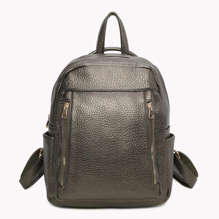 Synthetic backpack with multiple GB pockets