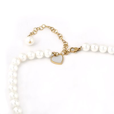 Collier coeur en acier avec nacre GB