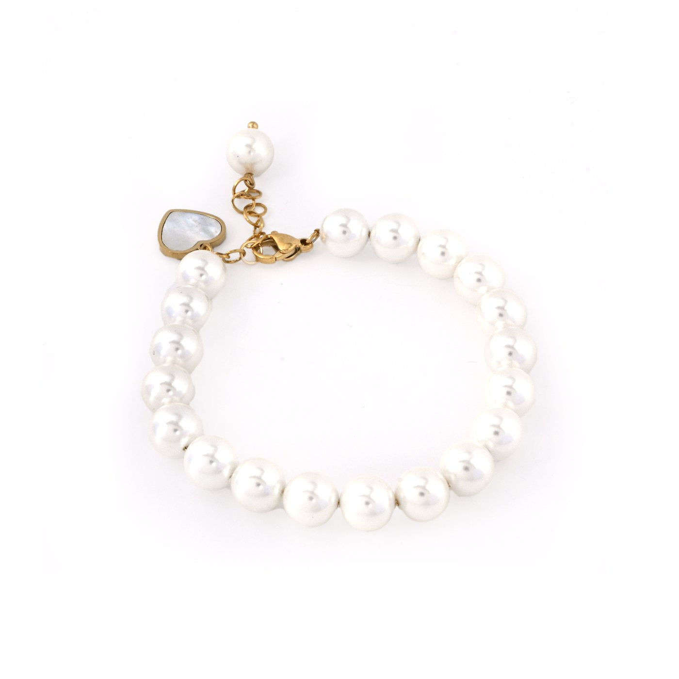 Bracelet acier coeur avec nacre GB