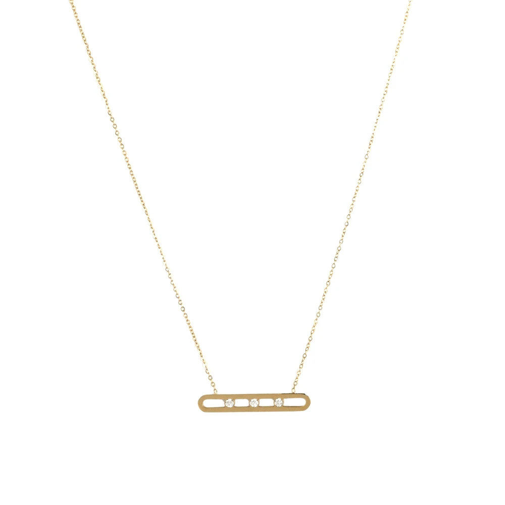 Collier acier avec brillants GB