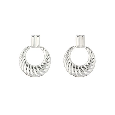 Boucles d\'oreilles en acier texturé GB