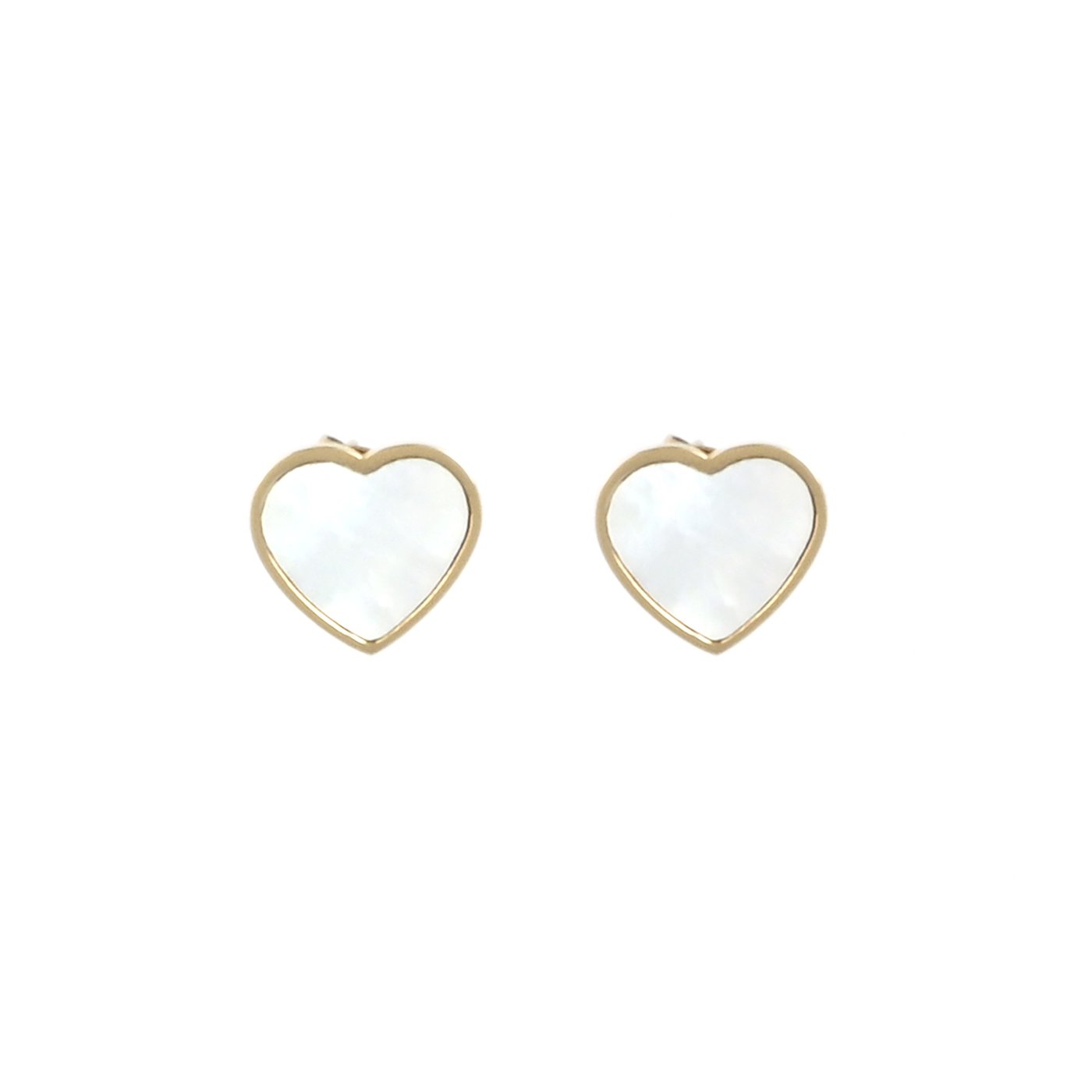 Mother-of-pearl heart steel earring GB