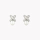 Boucles d&#039;oreilles en forme de X avec perle GB