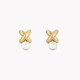 X-shaped earrings with pearl GB