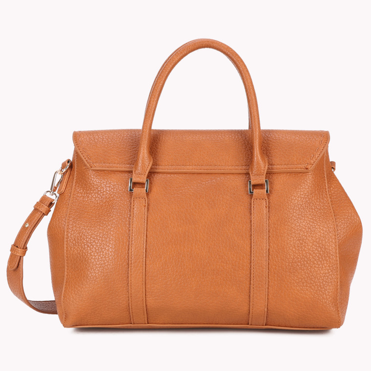 Mala do estilo Satchel com detalhes em pesponto GB