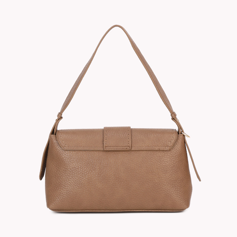 Shoulder bag with flap closure and GB stitching detail