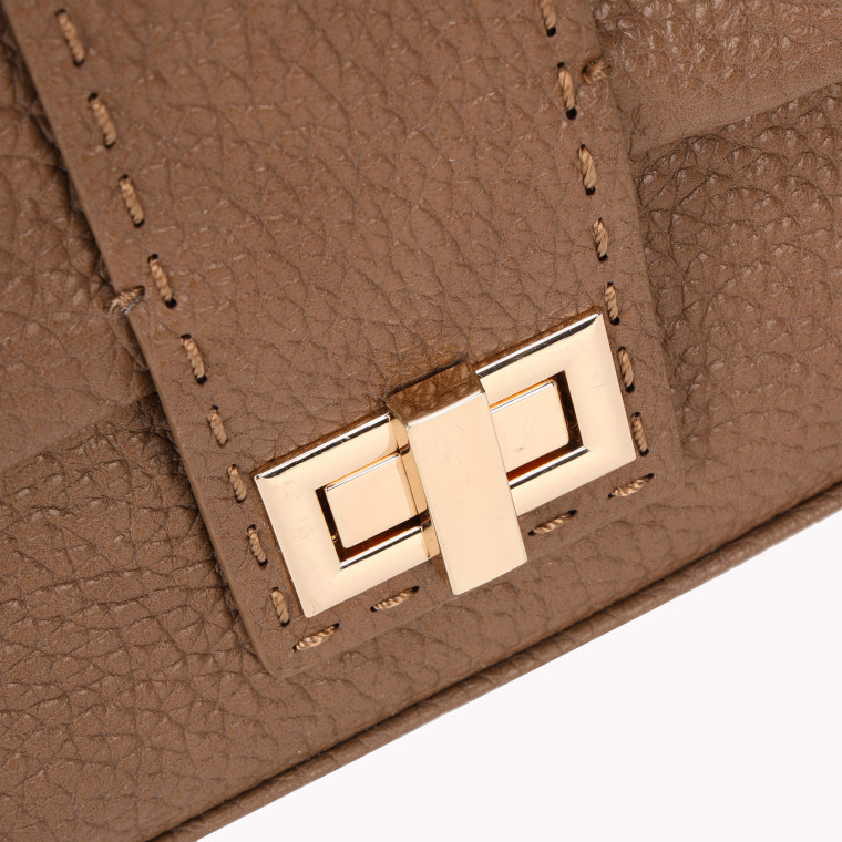 Shoulder bag with flap closure and GB stitching detail