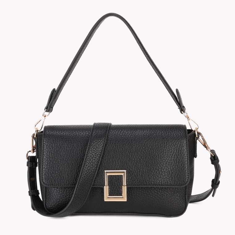 Shoulder bag with gold detail on flap closure GB